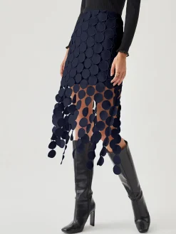 COMMENSE Laser Cut Multi Circle Double Layered Skirt* Skirts|Bottoms