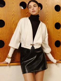 COMMENSE Leg-Of Mutton Sleeve Petite Knit Outerwear* Sweater Tops|Outerwear