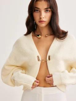 COMMENSE Leg-Of-Mutton Sleeve Metal Cardigan* Cardigans|Sweaters & Cardigans