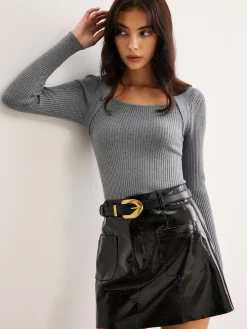 COMMENSE Leisure 2 in 1 Slim Knit Top* Sweater Tops|Sweaters & Cardigans