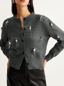 COMMENSE Leisure Button Sequins Cardigan* Cardigans|Sweaters & Cardigans