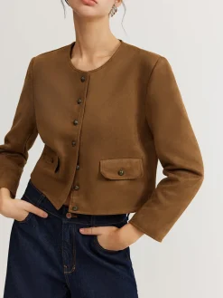 COMMENSE Leisure Button Suede Trench Coat* Outerwear|Coats