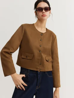 COMMENSE Leisure Button Suede Trench Coat* Outerwear|Coats