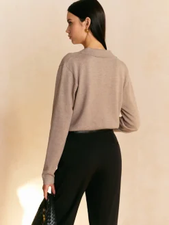 COMMENSE Leisure Collared Pullover Sweater* Sweater Tops|Sweaters & Cardigans