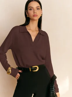COMMENSE Leisure Collared Pullover Sweater* Sweater Tops|Sweaters & Cardigans
