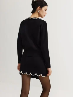 COMMENSE Leisure Contrast Trim Sweater Co-ords* Sweater Tops|Sweaters & Cardigans