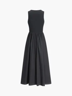 COMMENSE Leisure Crew Neck Long Dress* White Dresses|Black Dresses