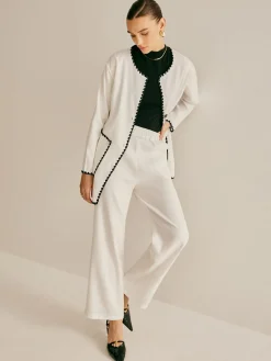 COMMENSE Leisure Embroidered Trim Wide-Leg Pants Set* Pants Sets|Matching Sets