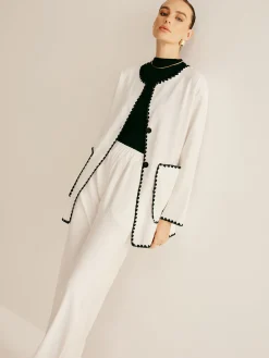 COMMENSE Leisure Embroidered Trim Wide-Leg Pants Set* Pants Sets|Matching Sets
