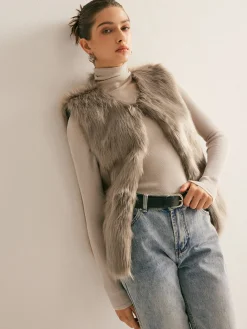 COMMENSE Leisure Faux Fur Vest* Outerwear|Vests