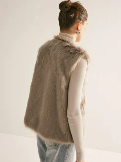 COMMENSE Leisure Faux Fur Vest* Outerwear|Vests