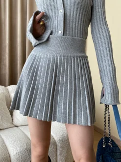 COMMENSE Leisure Long Sleeve Two Piece Skirt Set* Skirt Sets|Long Sleeve Sets