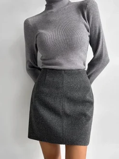 COMMENSE Leisure Piping A-Line Skirt* Skirts