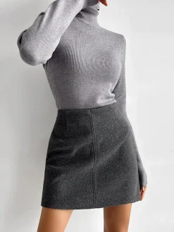 COMMENSE Leisure Piping A-Line Skirt* Skirts