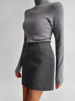 COMMENSE Leisure Piping A-Line Skirt* Skirts