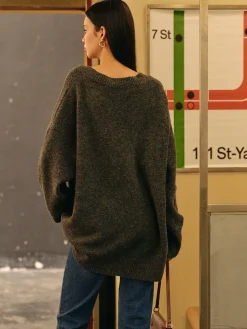 COMMENSE Leisure Wool-Blend Loose Sweater* Sweater Tops|Sweaters & Cardigans