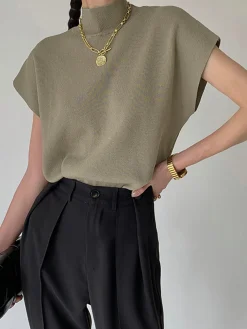COMMENSE Leisurely Solid Pullover Sweater Vest* Sweater Vests|Sweaters & Cardigans