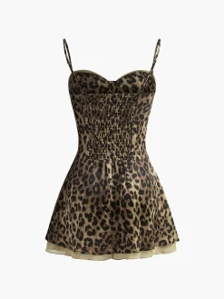 COMMENSE Leopard Print Cami Short Dress* Cocktail & Party Dresses|Summer Dresses