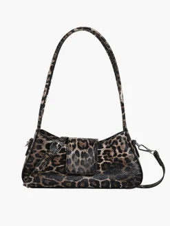 COMMENSE Leopard Printed Buckle Flap Armpit Bag* Bags|Accessories