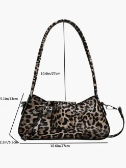 COMMENSE Leopard Printed Buckle Flap Armpit Bag* Bags|Accessories