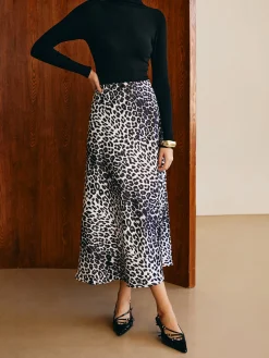COMMENSE Leopard Printed Midi Skirt* Skirts|Bottoms