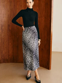 COMMENSE Leopard Printed Midi Skirt* Skirts|Bottoms