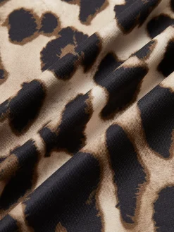 COMMENSE Leopard Printed Open Back Tie Dress* Casual Dresses|Short Dresses