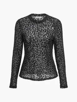 COMMENSE Leopard Printed Sheer T-Shirt* T-shirts|Tops