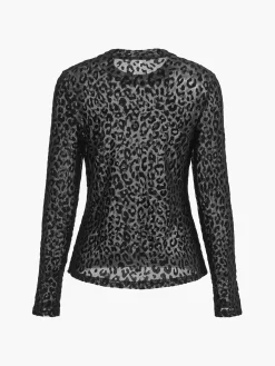 COMMENSE Leopard Printed Sheer T-Shirt* T-shirts|Tops