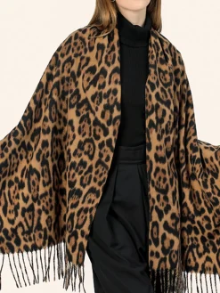 COMMENSE Leopard Printed Tassel Warm Scarf* Accessories