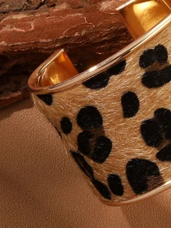 COMMENSE Leopard Printed Tunnel Open Bracelet* Rings & Bracelets|Accessories