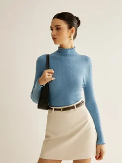 COMMENSE Lettuce Trim Cozy Knit Top* T-shirts|Knitwear