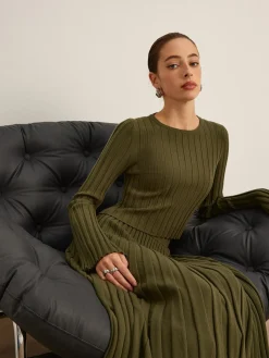 COMMENSE Lettuce Trim Ribbed Crop Sweater* Sweater Tops|Sweaters & Cardigans