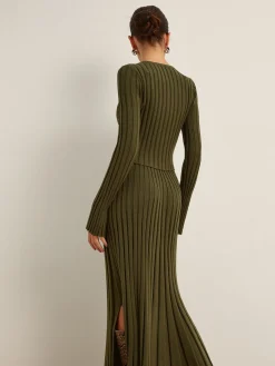 COMMENSE Lettuce Trim Ribbed Crop Sweater* Sweater Tops|Sweaters & Cardigans