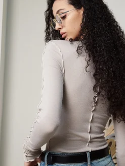 COMMENSE Lettuce Trim Skinny Jersey Top* T-shirts|Tops