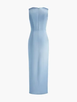 COMMENSE Lettuce Trim Split Tank Long Dress* Cocktail & Party Dresses|Vacation Dresses