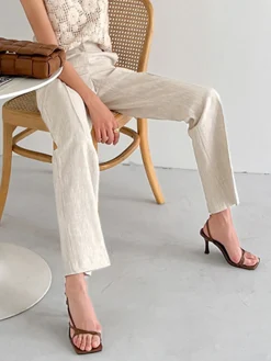 COMMENSE Linen Blends Straight Leg Pants* Pants|Bottoms