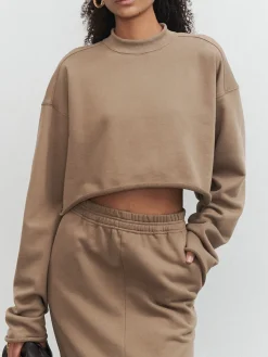 COMMENSE Live It Up Crop Sweatshirt* Sweater Tops|Long Sleeve Sets