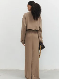 COMMENSE Live It Up Crop Sweatshirt* Sweater Tops|Long Sleeve Sets