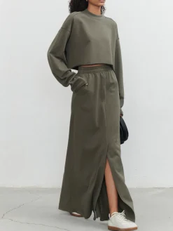 COMMENSE Live It Up Maxi Skirt* Long Sleeve Sets|Skirts
