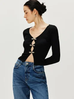 COMMENSE Long Sleeve Button Sweater* Sweater Tops|Sweaters & Cardigans