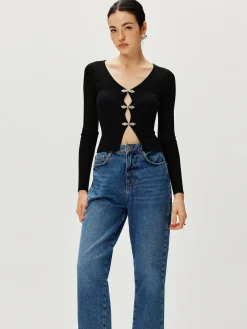 COMMENSE Long Sleeve Button Sweater* Sweater Tops|Sweaters & Cardigans
