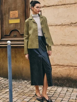 COMMENSE Loose PU Leather Straight Jacket* Outerwear|Jackets