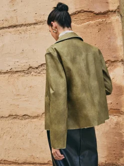 COMMENSE Loose PU Leather Straight Jacket* Outerwear|Jackets