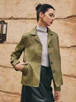 COMMENSE Loose PU Leather Straight Jacket* Outerwear|Jackets