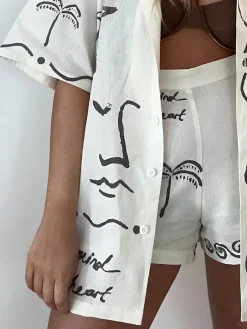 COMMENSE Loosen Print Shorts Set* Shorts Sets|Shorts