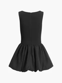 COMMENSE Low Cut Square Neck Short Dress* Black Dresses|Casual Dresses