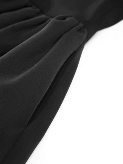 COMMENSE Low Cut Square Neck Short Dress* Black Dresses|Casual Dresses