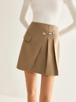 COMMENSE Magnet Closure Pleated Mini Skirt* Skirts|Bottoms