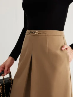 COMMENSE Magnet Closure Pockets Pleated Skirt* Skirts|Bottoms